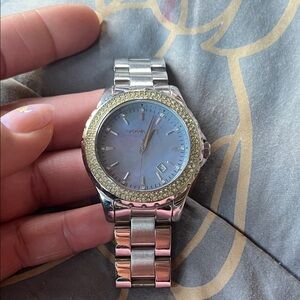 Michael Kors Silver Watch with Blue Dial